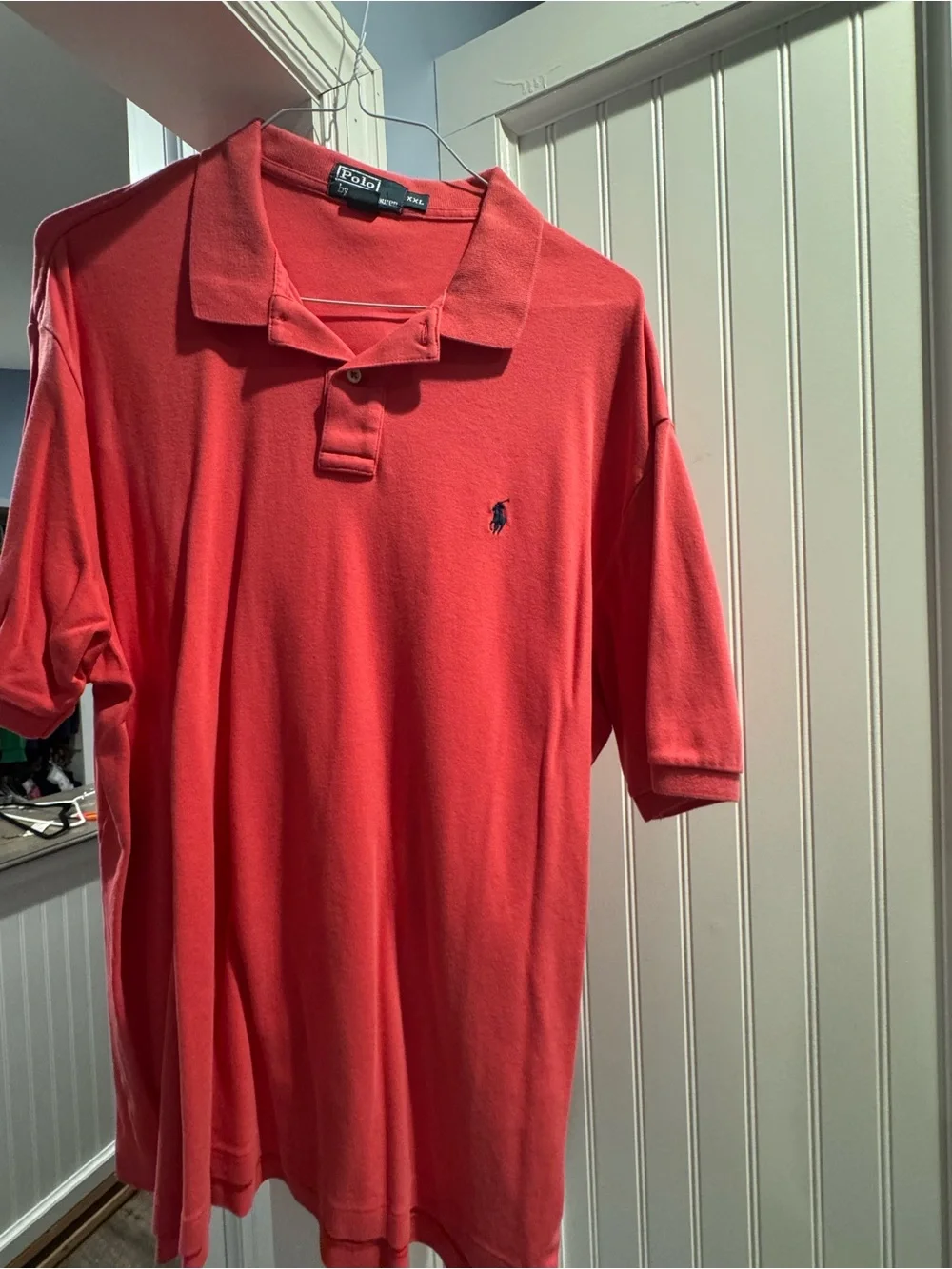Ralph Lauren Polo Shirt in Coral Red with Navy Logo